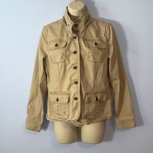 Jones New York Sport Beige tan khaki utility field fitted cotton Jacket size m